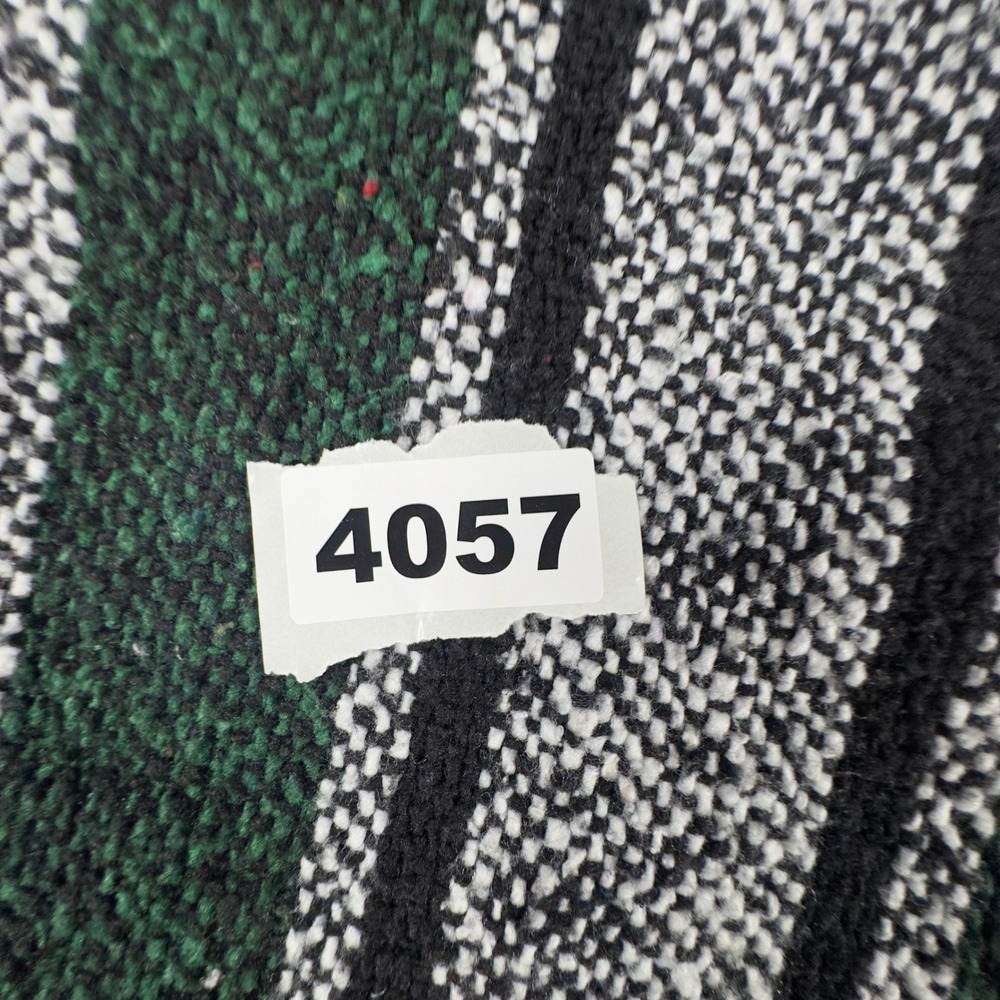 Artesanias Baja Hoodie Unisex Medium Green Striped Mexican Poncho Jerga Pullover - Picture 6 of 6